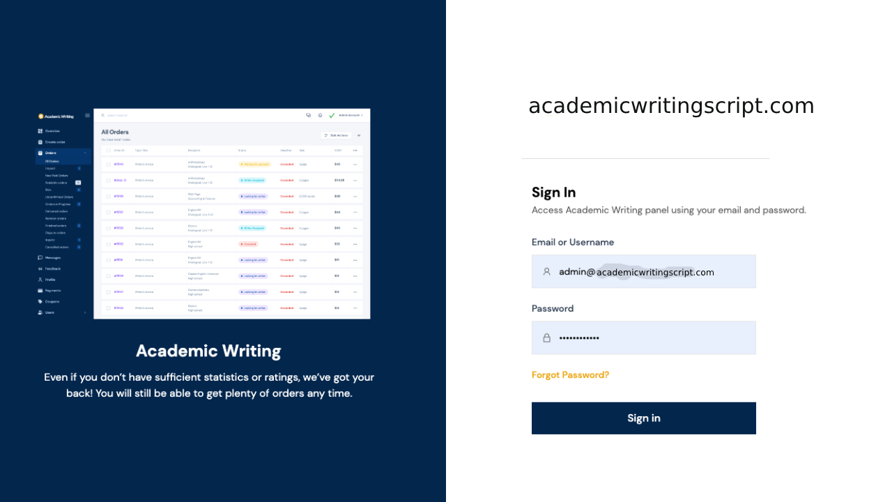 Freelance Academic Writing Script