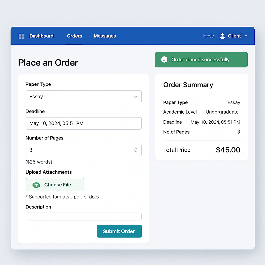 Academic Writing Ordering System