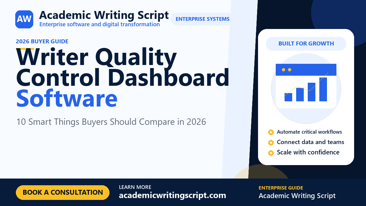 Writer Quality Control Dashboard Software by Academic Writing Script